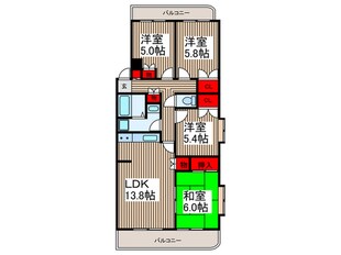 春花園五番館の物件間取画像